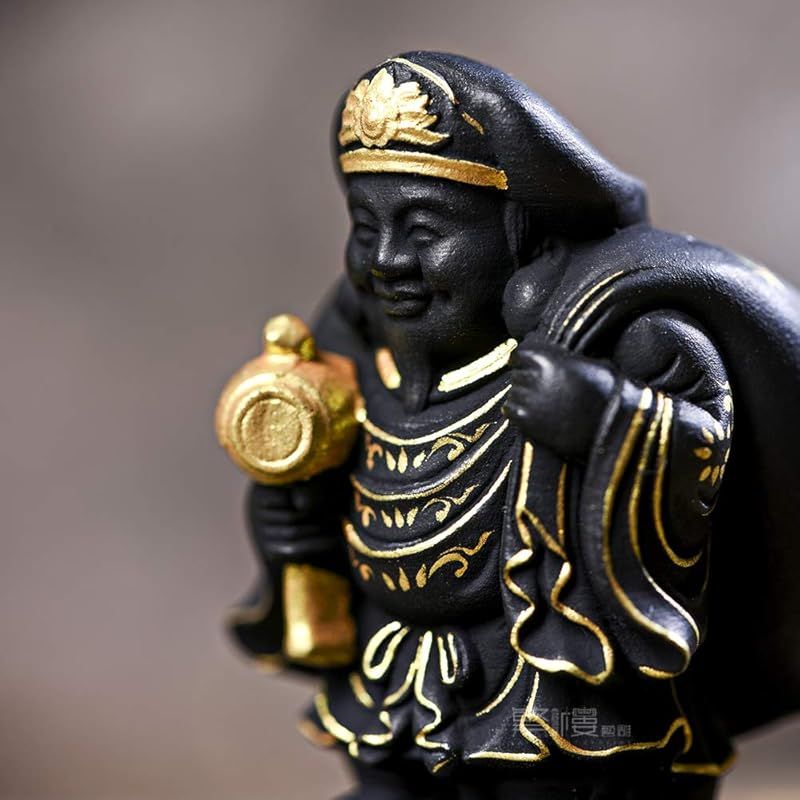 新品】 繁樓藝雕 仏像 大黒天 七福神 木彫り 柘植の木 開運招福 商売