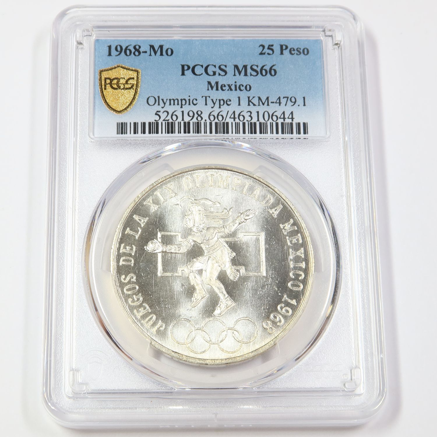 1968年 Mo PCGS MS66 メキシコ - シルバー オリンピック タイプ1 25