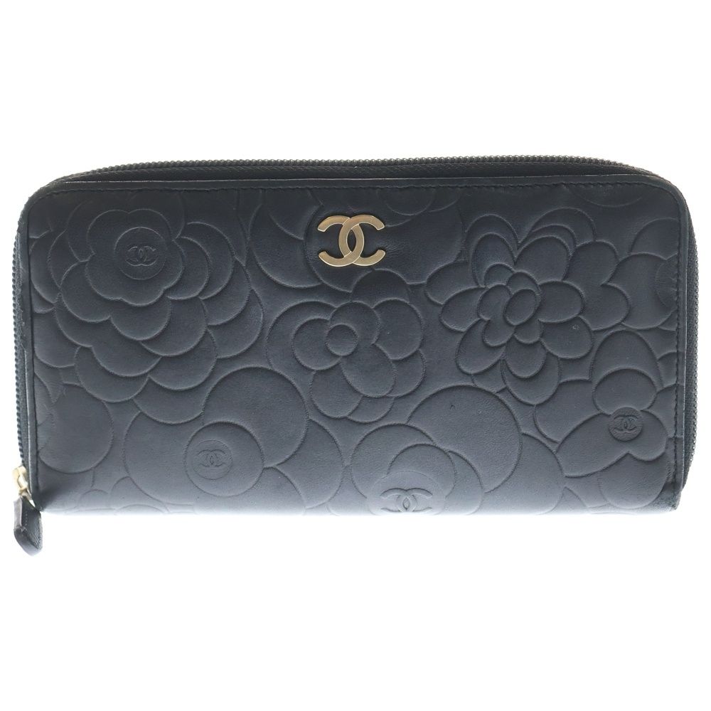 CHANEL (シャネル) ココマーク カメリア ラウンドファスナー