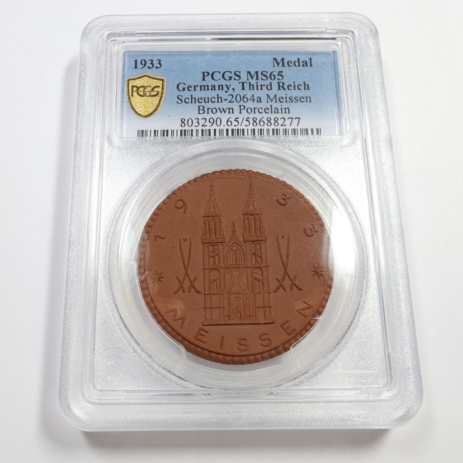 1933年 PCGS MS65 - ドイツ第三帝国磁器マイセンメダル - メルカリ