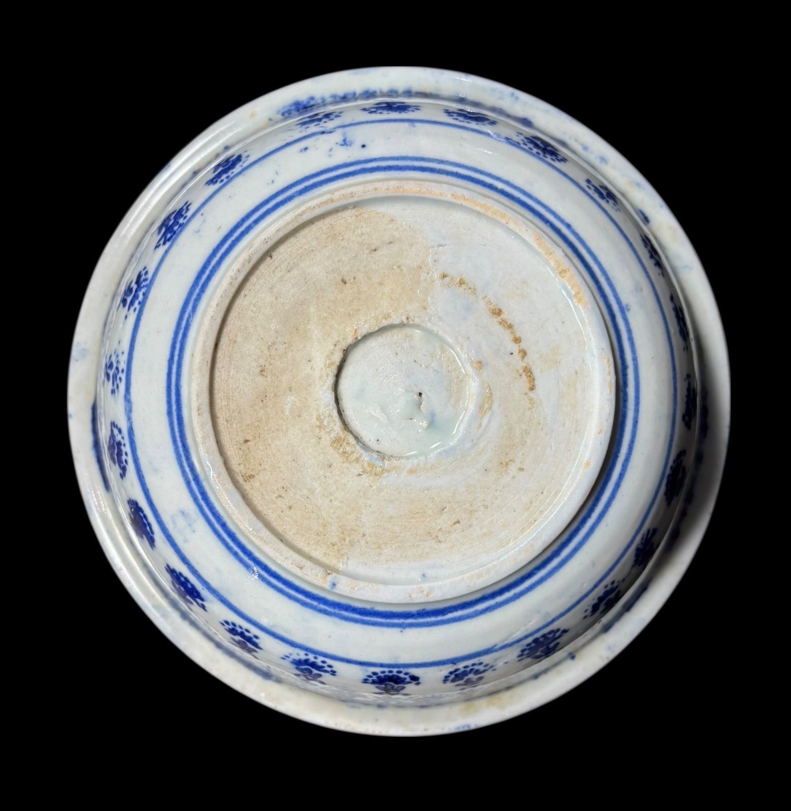 明治期 銅版転写 月に波うさぎ図 印判大鉢 染付 盛り鉢 色絵 鉢 取り皿