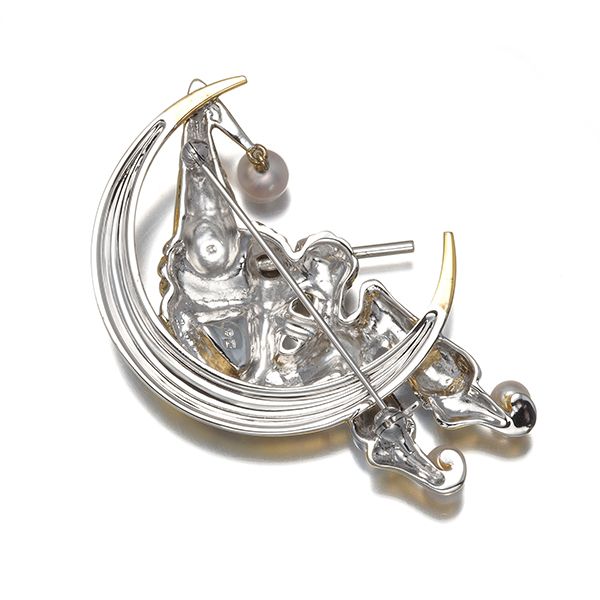 ミキモト ブローチ ベビーパール 真珠 3.2-5.8mm ピエロ シルバー
