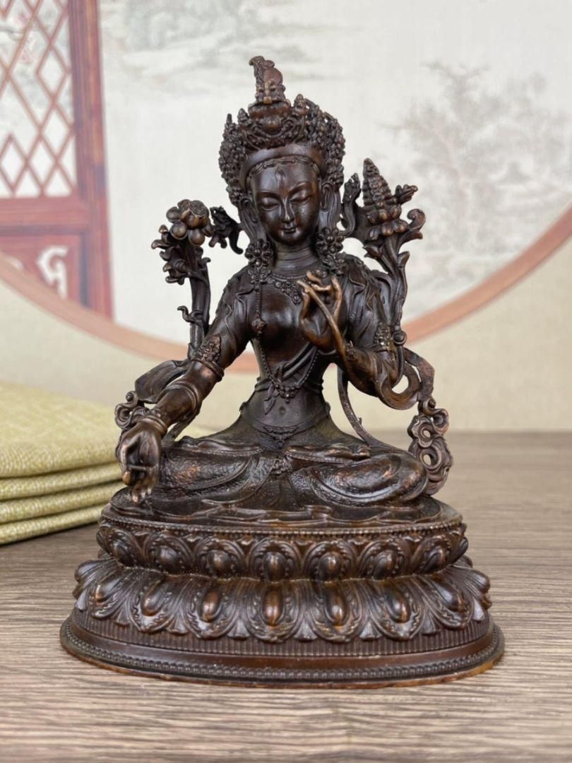 薬王菩薩仏像 銅製 工芸品 美術品 置物 銅器 地蔵王仏像 工芸品