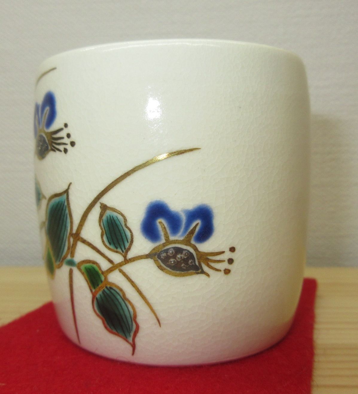 逢絢亭・新品】茶道具 蓋置 京焼 仁清 露草の図 御室窯 共箱入り