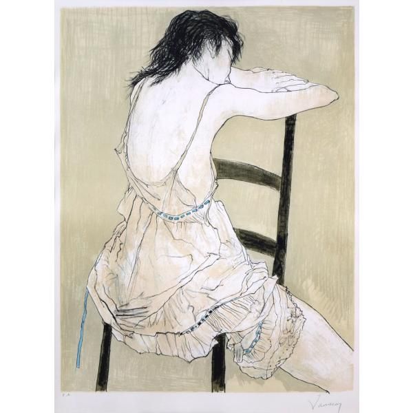 真作保証】ジャン・ジャンセン*人物*版画*リトグラフ*直筆サイン入2002