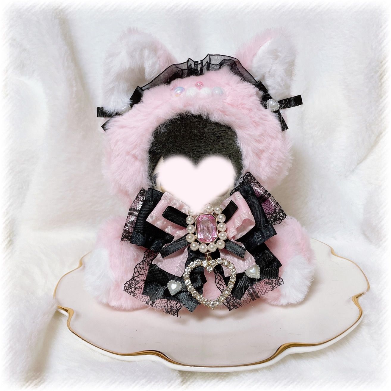 やす＠様ぬい服ふわふわ猫耳うさ耳お座り 着ぐるみ にじぱぺ ちび