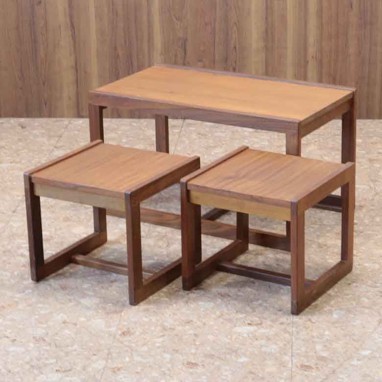 ネストテーブル3点セット イギリス ヴィンテージ チーク ミッド