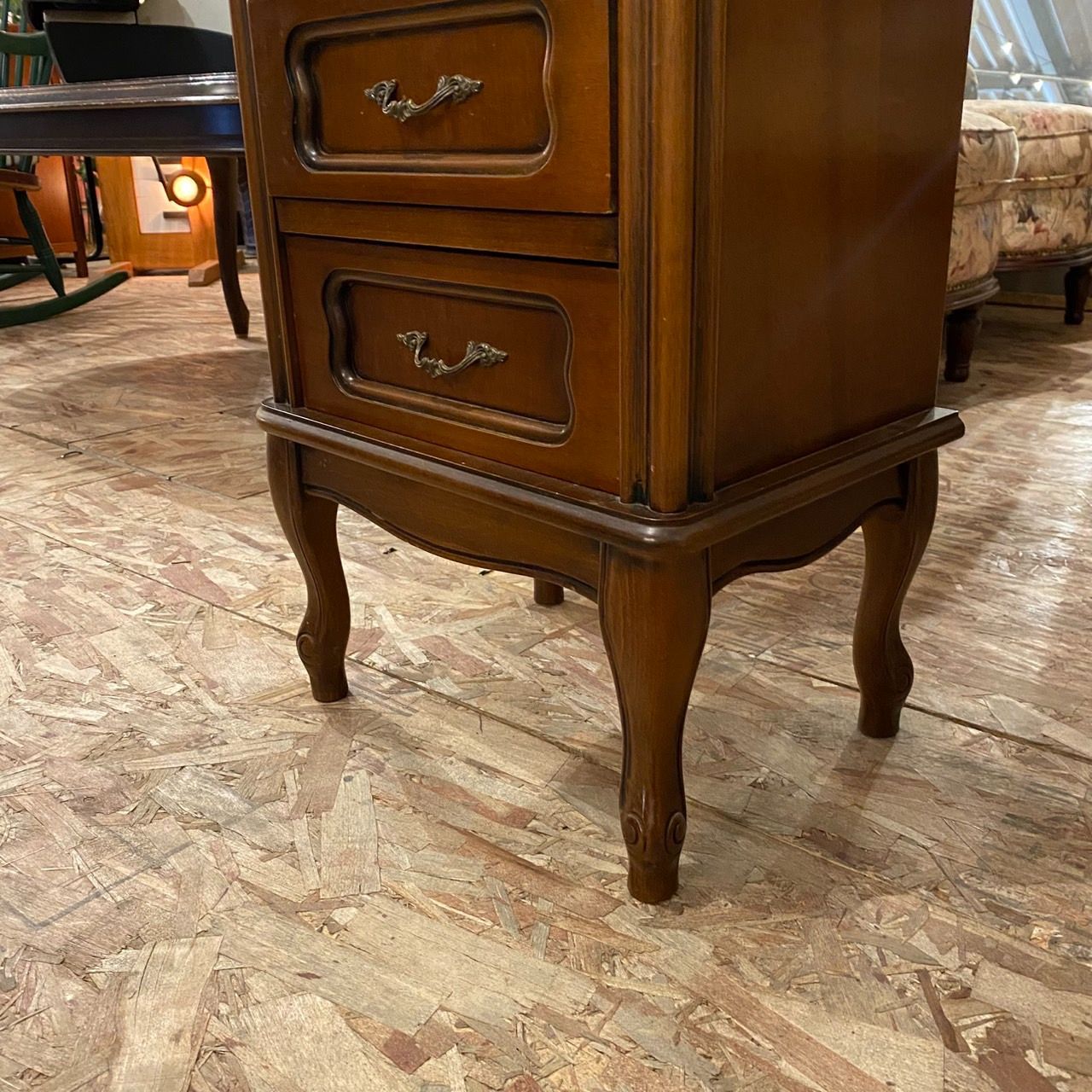 コンソールチェスト スリム 猫脚 鍵付属 ナチュラルブラウン