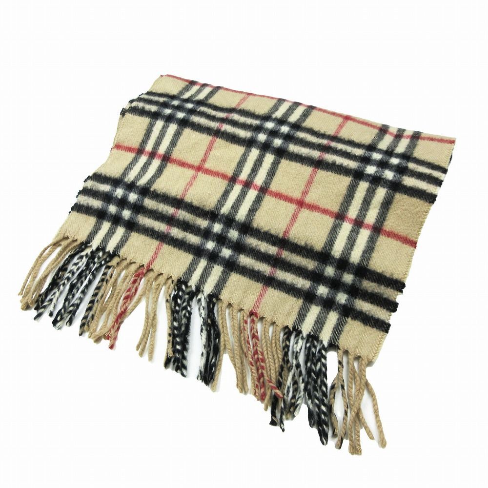 BURBERRY ♪バーバリー カシミヤマフラー/ベージュ色/ノバチェック色