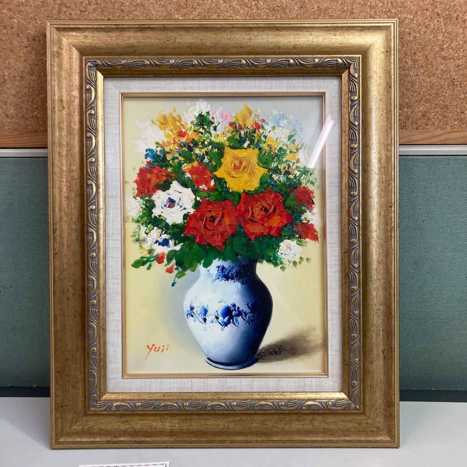 立派な額縁 蓮の花 油絵 F10 立派な額縁 蓮の花 油絵 F10 立派な額縁