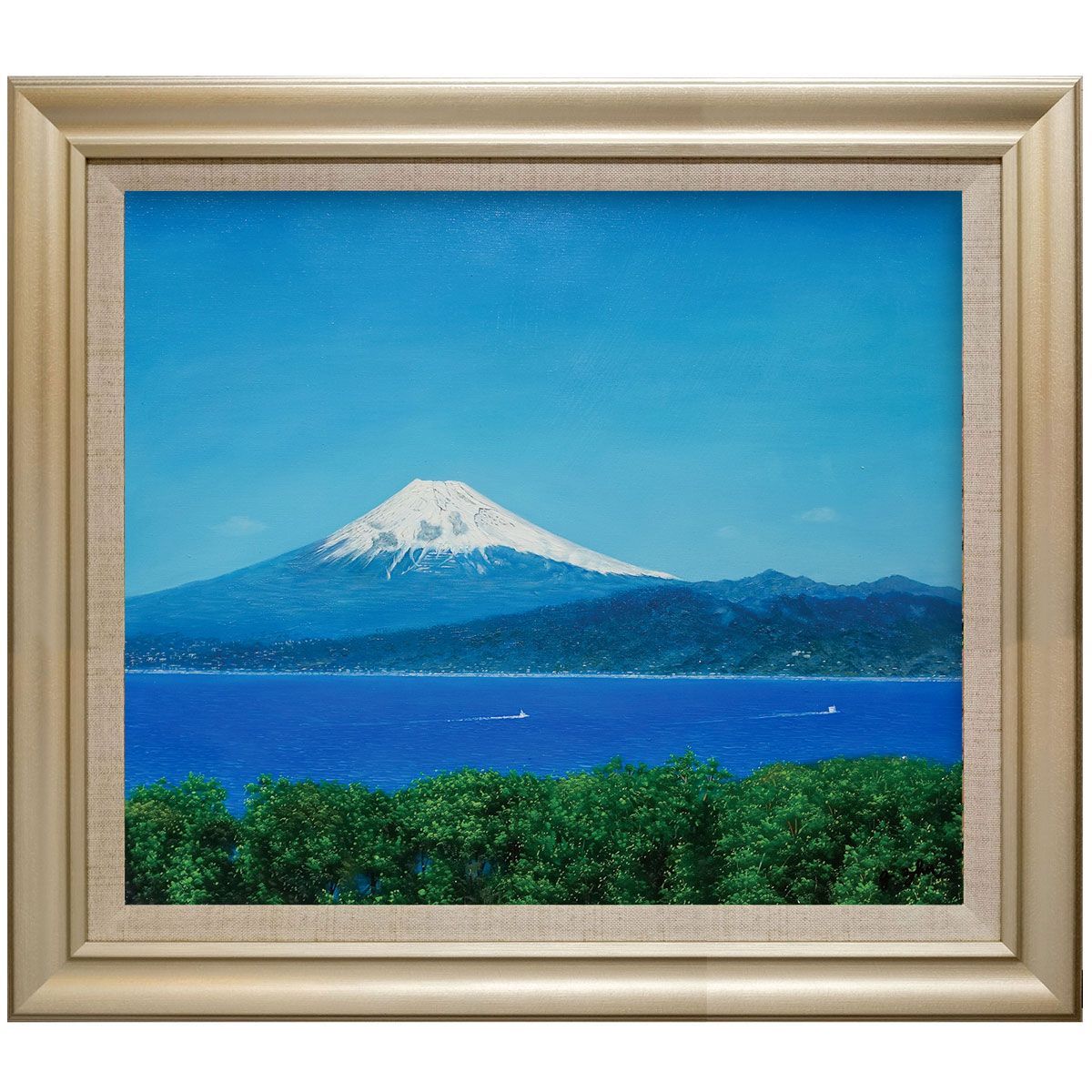 ☆花道と富士山・肉筆油彩画・F6キャンバス A 6000円～肉筆油絵 絵画 F6