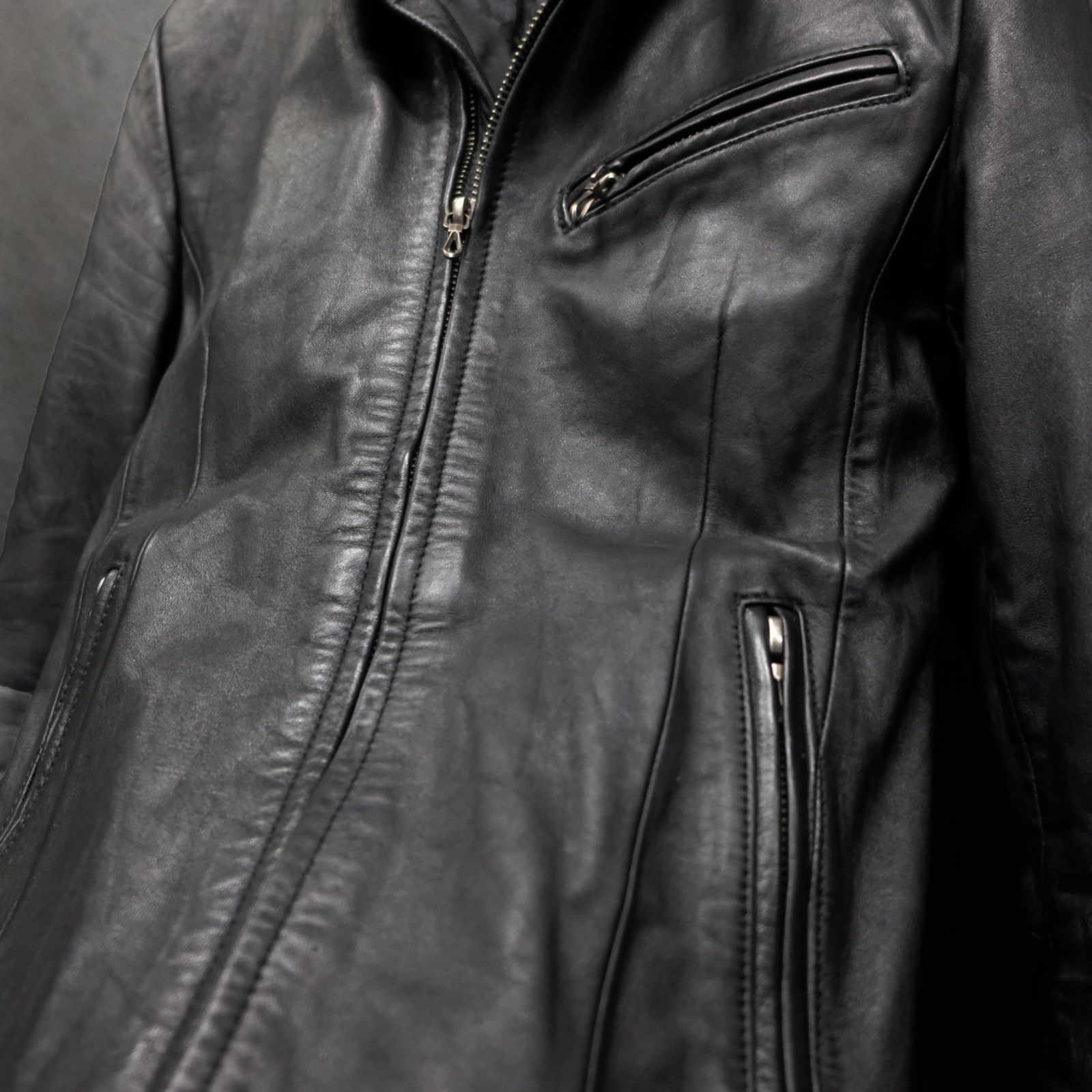 FUGA羊革ラムレザーライダースジャケット黒y2k