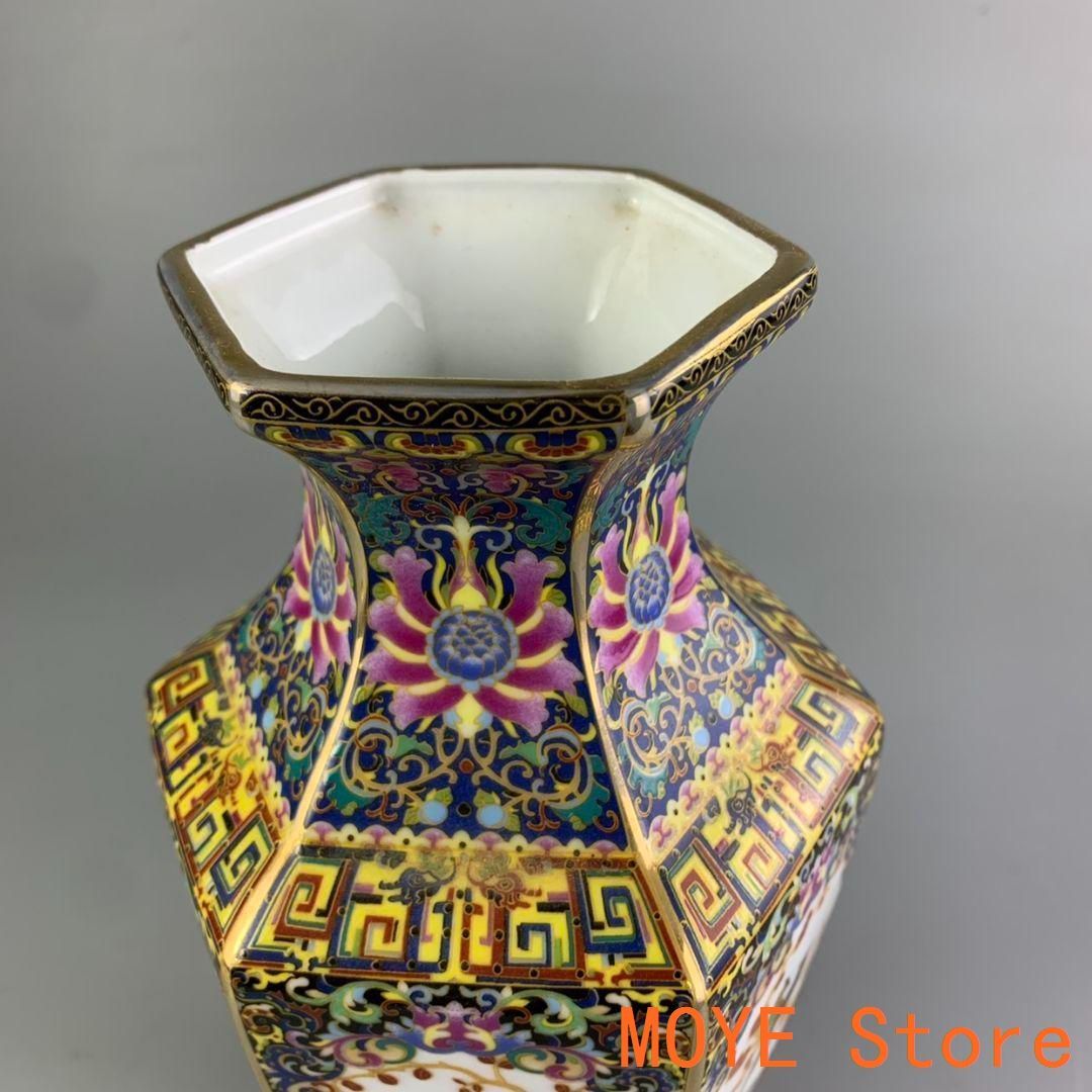 パステルの花鳥花瓶 装飾品 収集品 美品 景徳鎮 陶磁器 工芸品 美術品