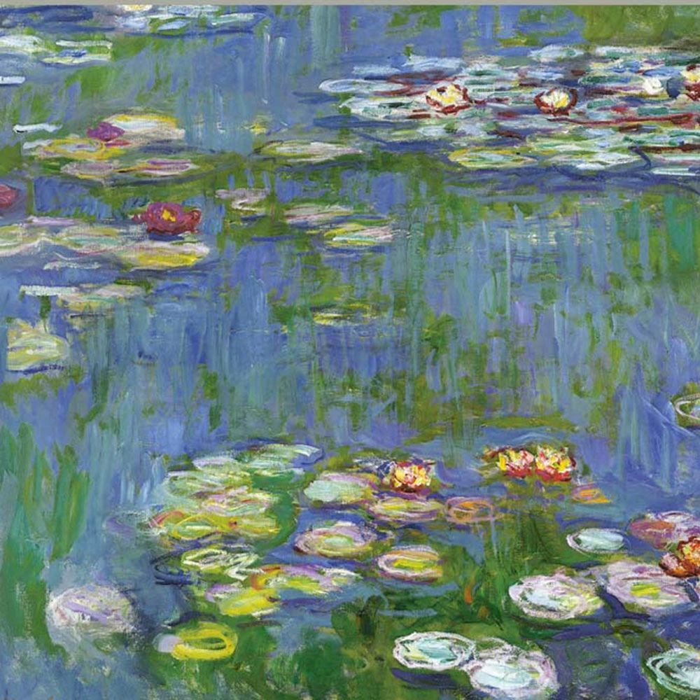 クロード・モネ 油彩 肉筆『蓮池』サイン ギャラリーシール F6号 額