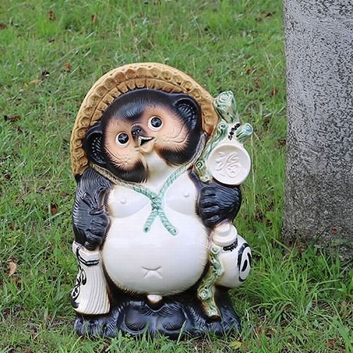 NO.2446 信楽焼 開運狸 たぬき タヌキ 置物 高さ約65cm 陶器 中古