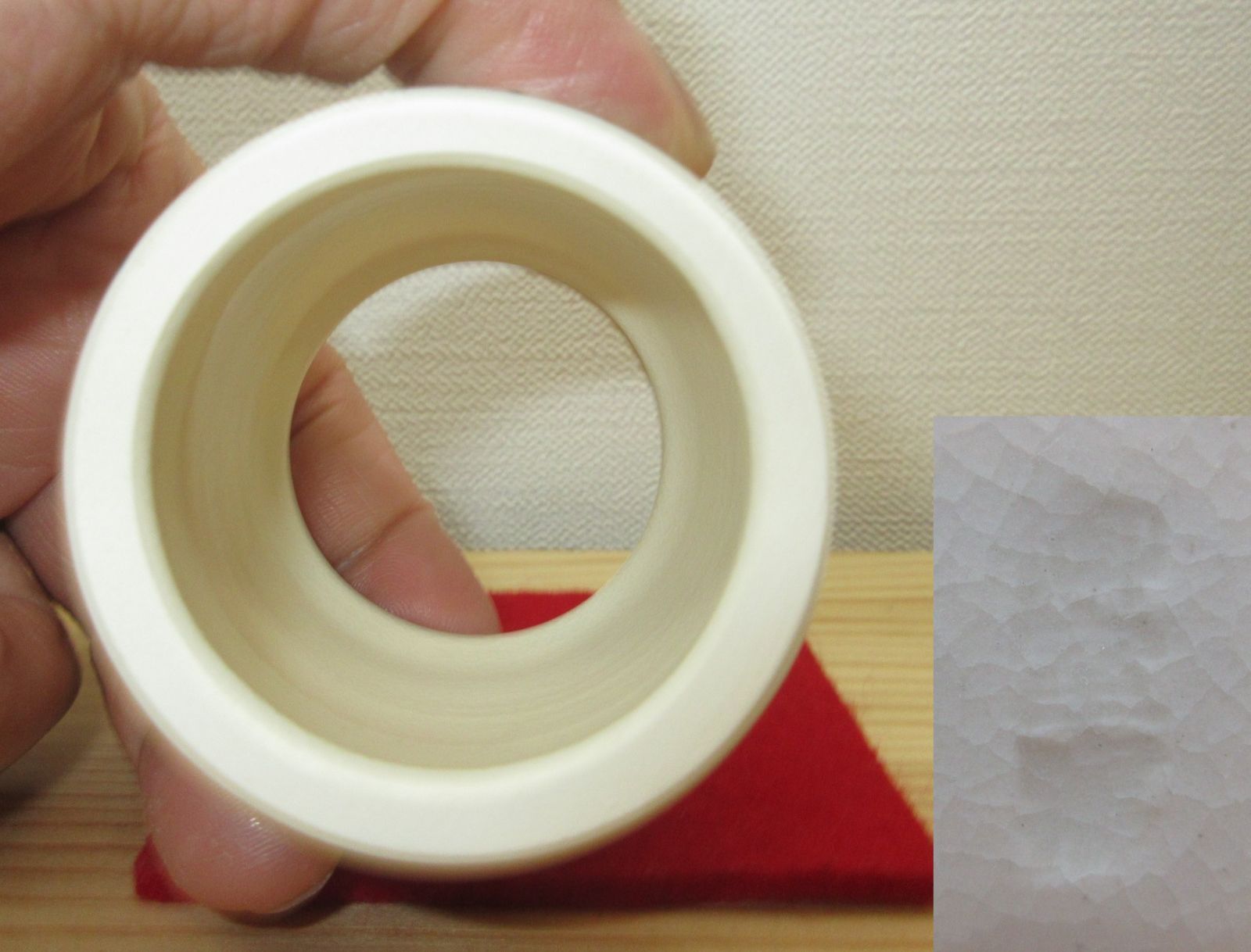 逢絢亭・新品】茶道具 蓋置 京焼 仁清 露草の図 御室窯 共箱入り