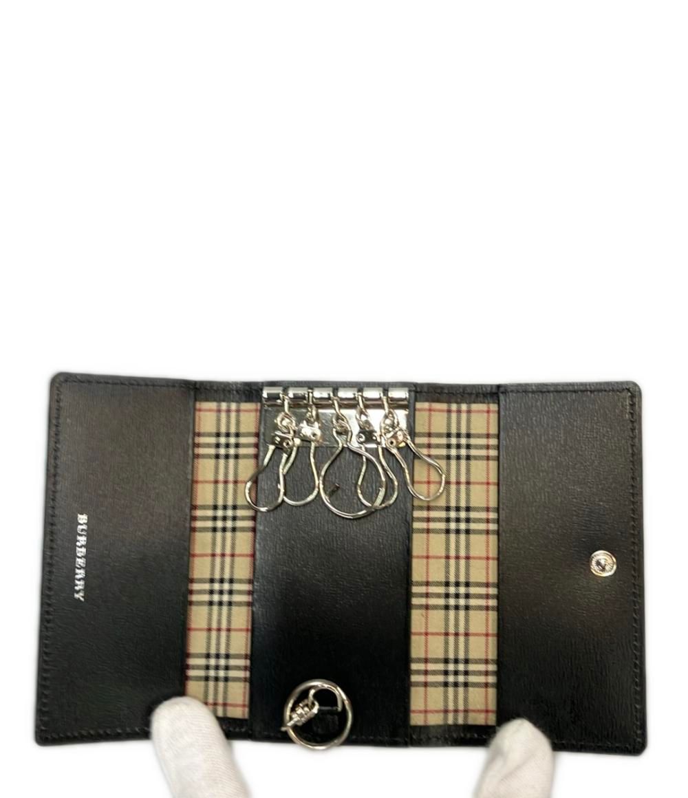 極美品】 バーバリー キーケース TBロゴ サフィアーノレザー 6連