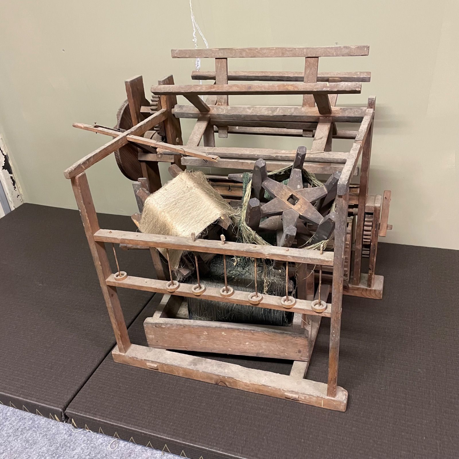 アンティーク糸巻き器 手回し 木製座繰り機 機織り機 古民具