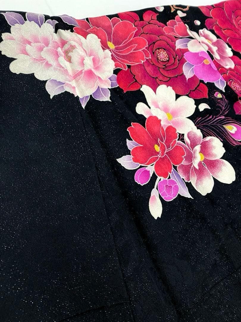 振袖 豪華 金彩 紋意匠 牡丹 大輪 身丈167cm パールトーン加工済 振袖