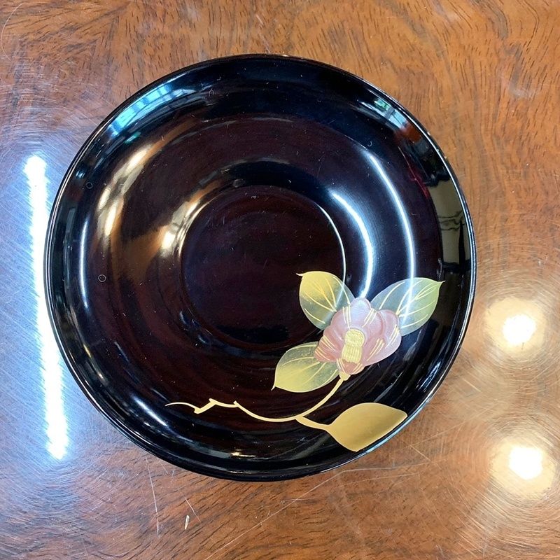 輪島塗 椿蒔絵 茶托 5枚セット 茶たく ツバキ 花 高級 金彩 蒔絵 まき