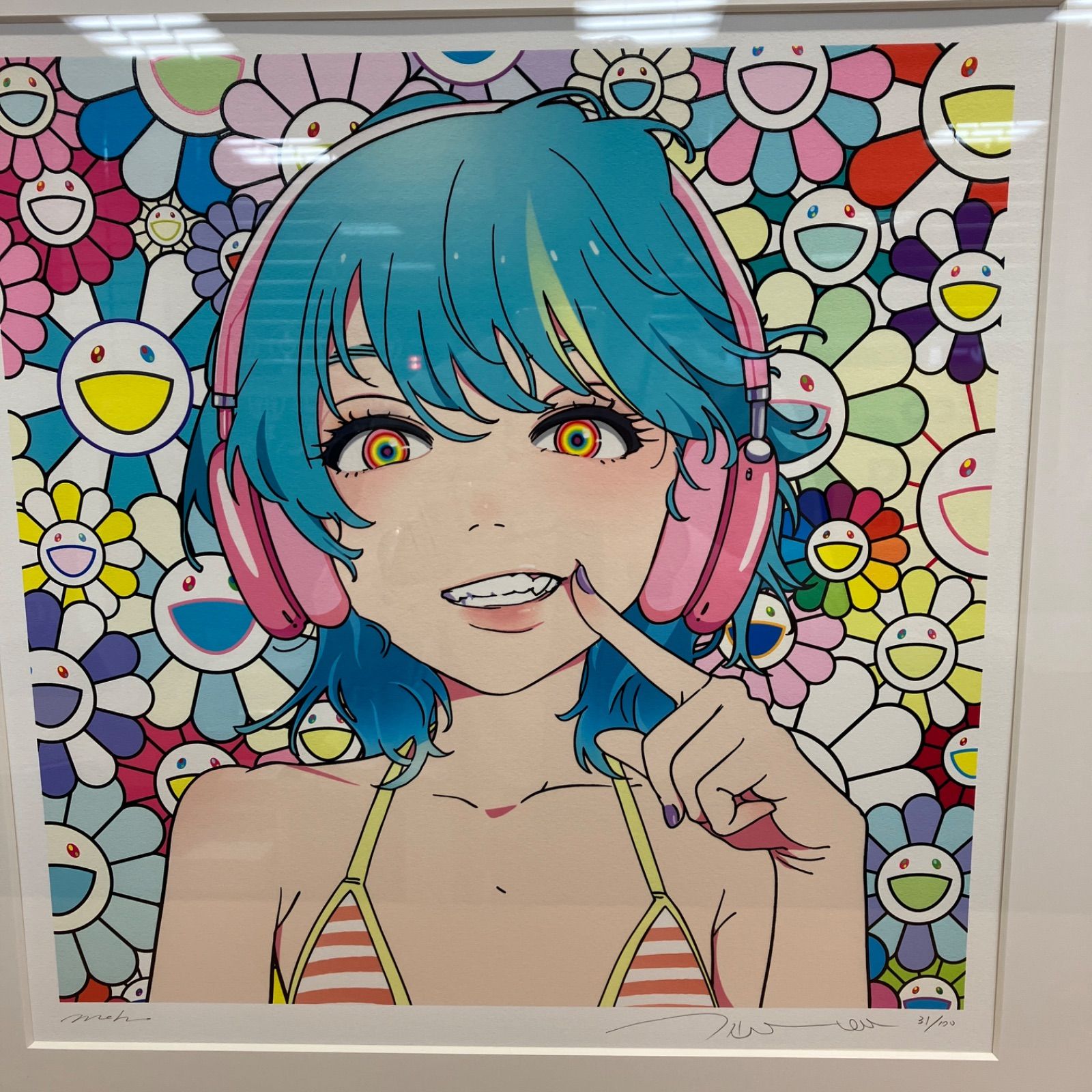 村上隆× mebae smile_03 南の島の女の子 w M.F 版画 Takashi Murakami