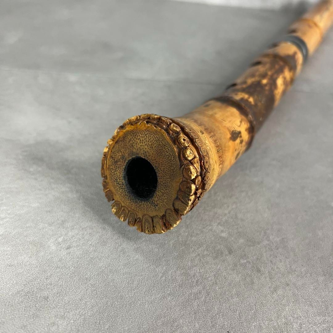 竹製 尺八 琴古流 バチ型 1尺6寸 5孔 2分割 漆 和楽器 25M9250TR0005