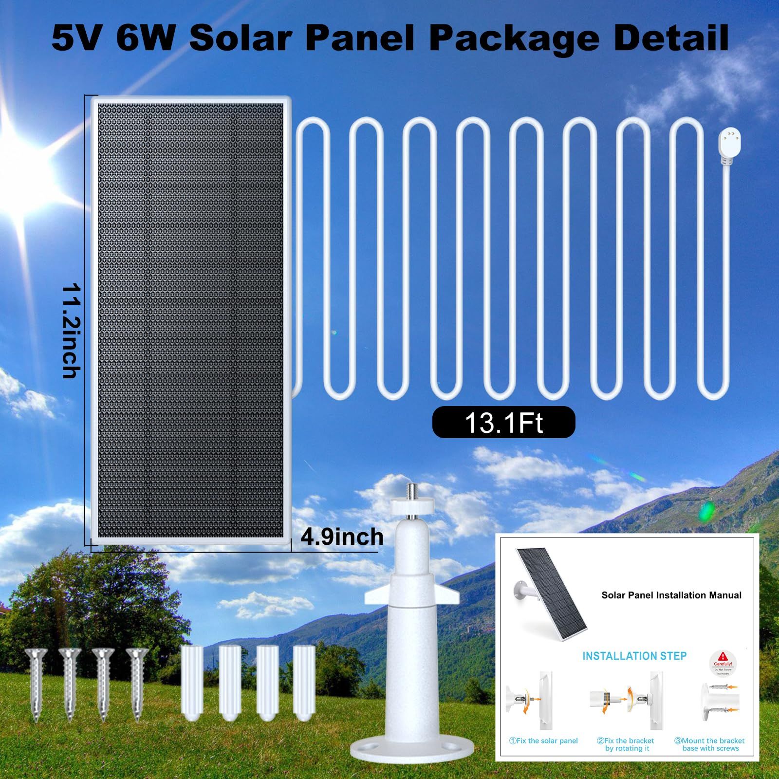 お買い得品 Google Nestカメラ用ソーラーパネル、アップグレードされた