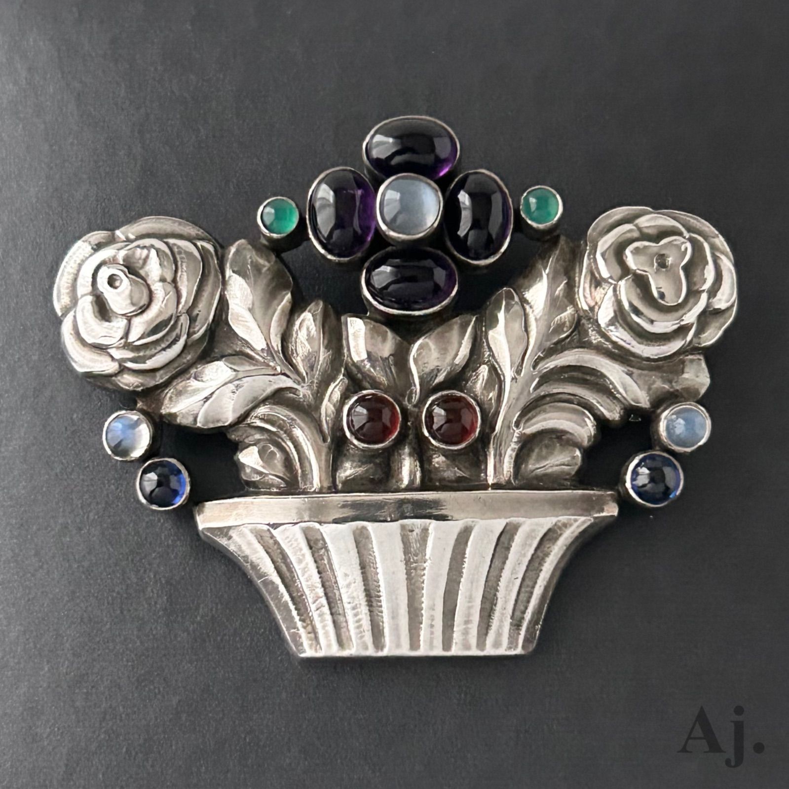 ジョージジェンセン ブローチ 20 リーフ サークル 925 シルバー 3603