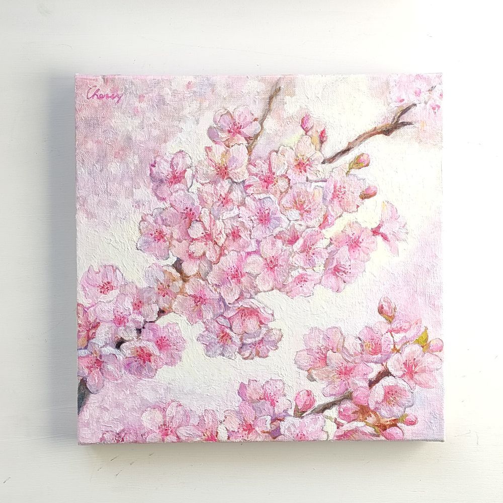 薄花桜』油彩肉筆画