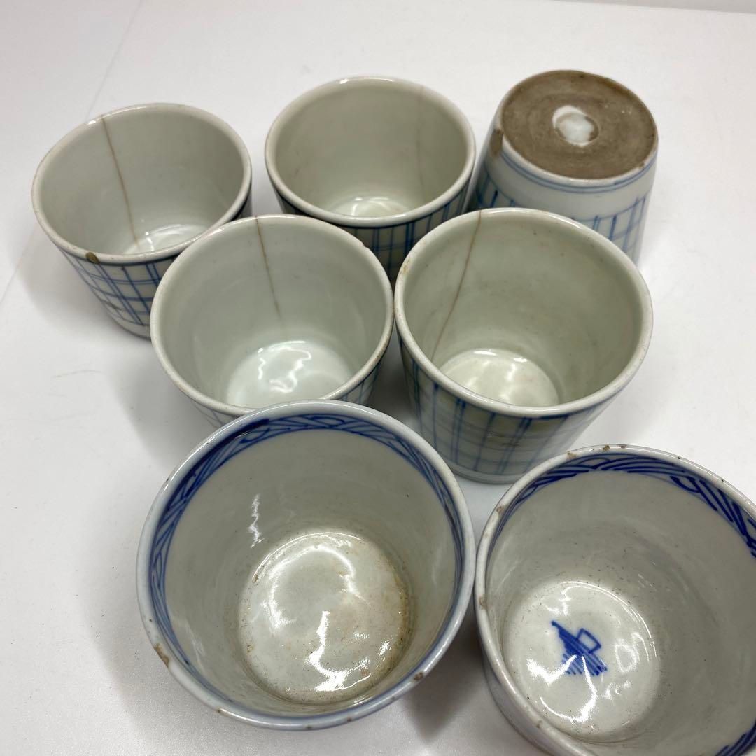 古伊万里 染付蕎麦猪口29客B 東Y6-1206④ 古伊万里 染付蕎麦猪口29客B