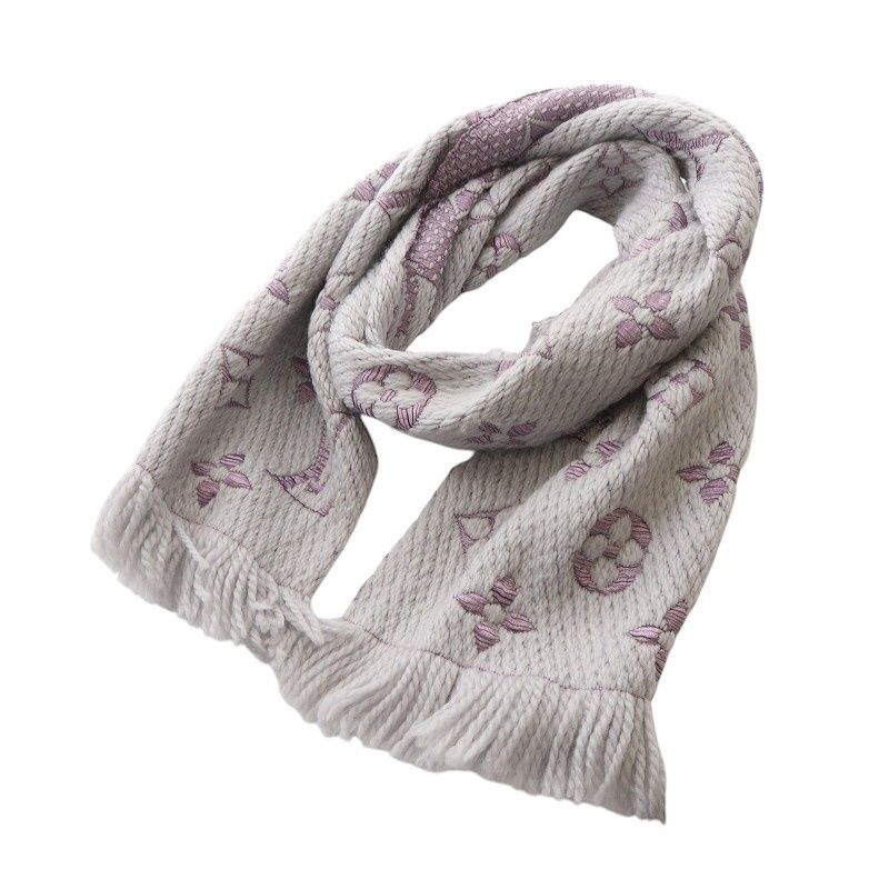 LOUIS VUITTON/エシャルプ ロゴマニアデュオ/グリペルル×ライラック