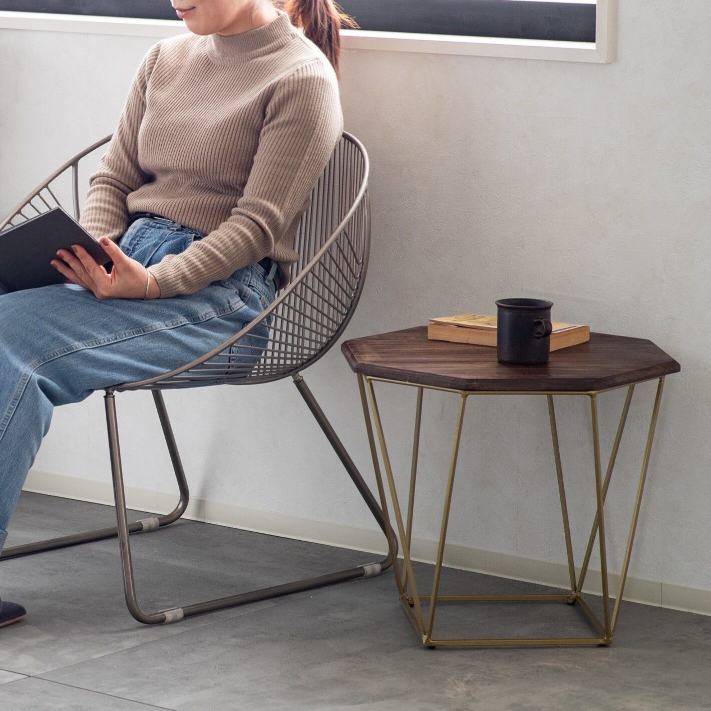 サイドテーブル エンマ 配送 ブラック エンマ 天然木サイドテーブル 八