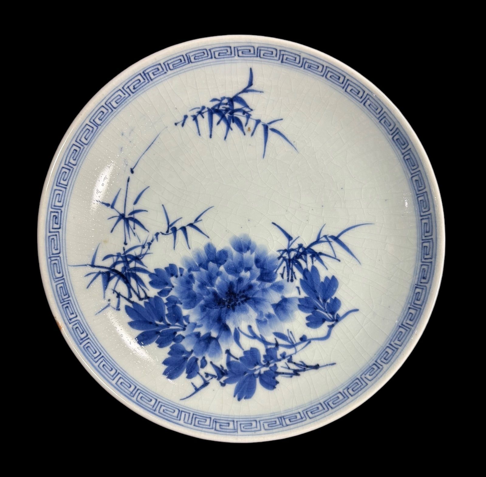 染付 大皿 [草花文絵] 平皿 盛り皿 飾り皿 器 古伊万里 江戸時代 和