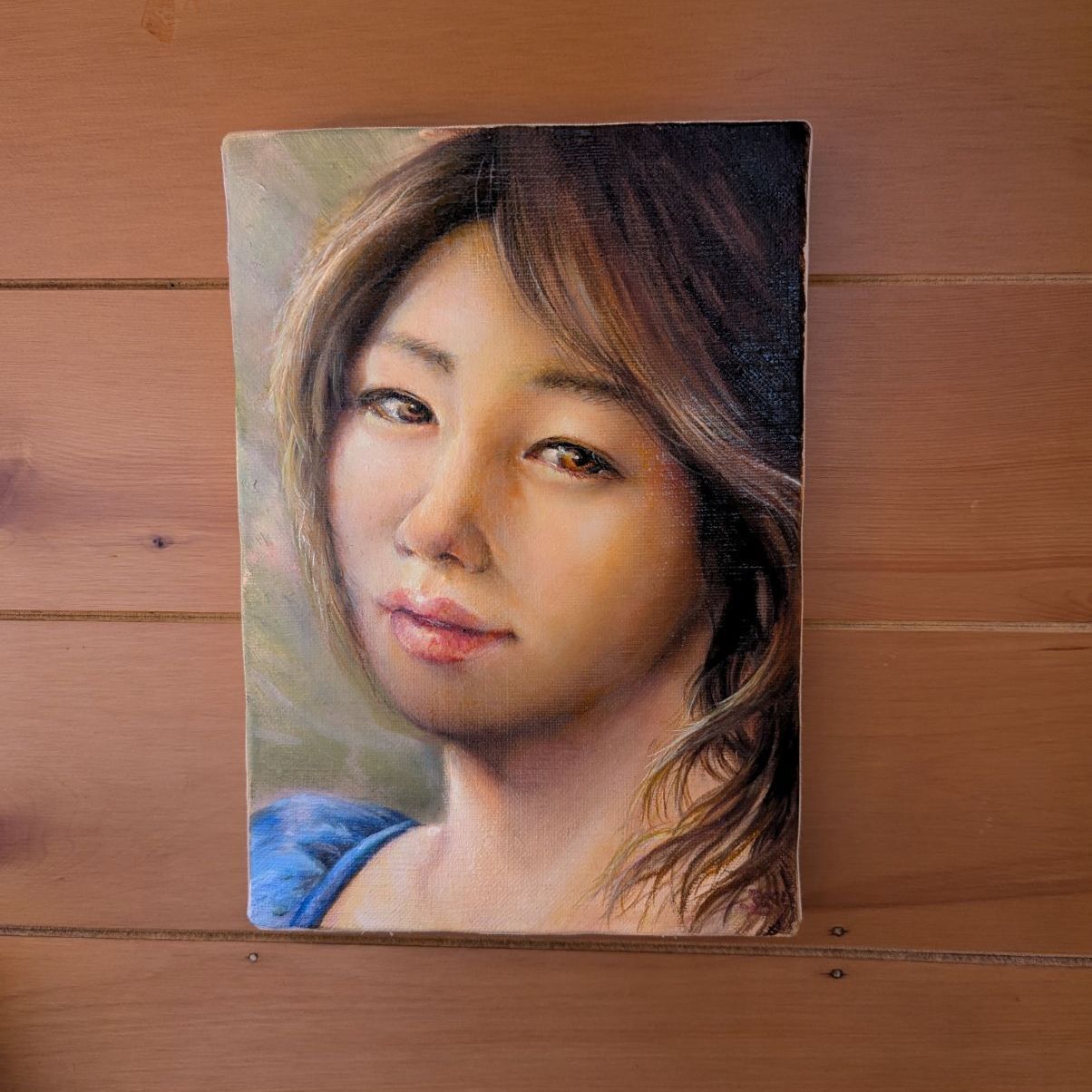 板絵 油彩 女性の肖像 作者不詳 / 人物画 油絵 板絵 油彩 女性の