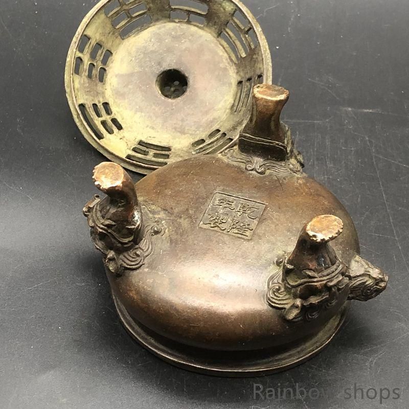 銅製 大樹蓮華弔炉 室内香炉 工芸置物