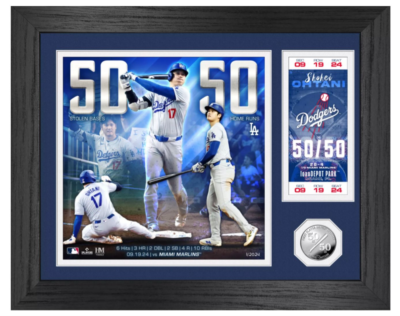 大谷翔平 2024年 50/50達成記念 付 フォトフレーム フォトミント 大谷