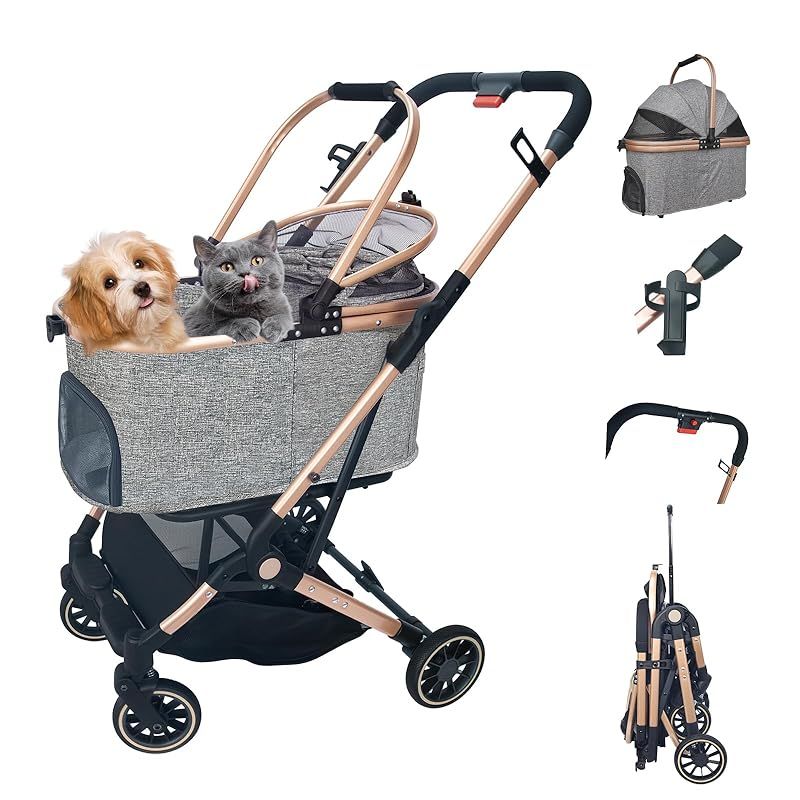 分離型 折りたたみ ペットカート 犬用ベビーカー 猫バギー 折りたたみ