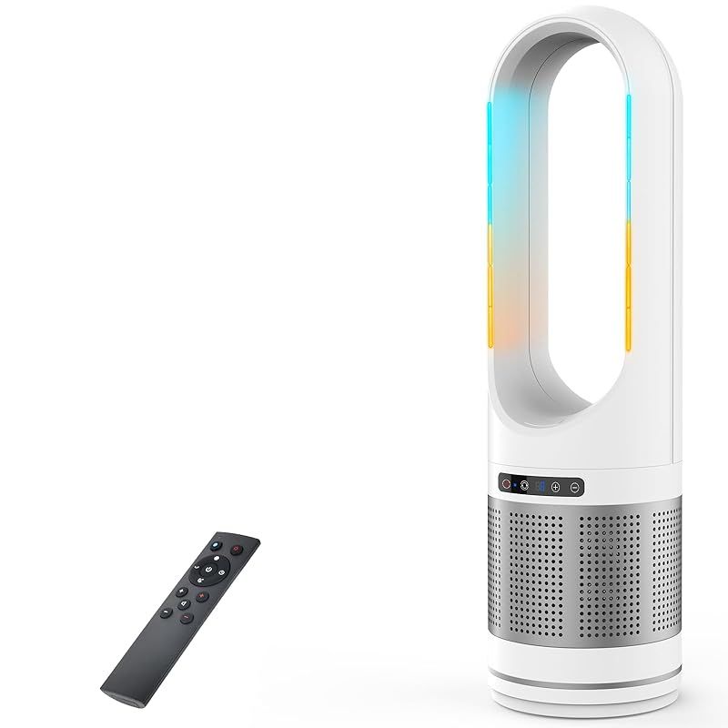 配送 扇風機 羽なし タワーファン 温風 冷風 空気清浄