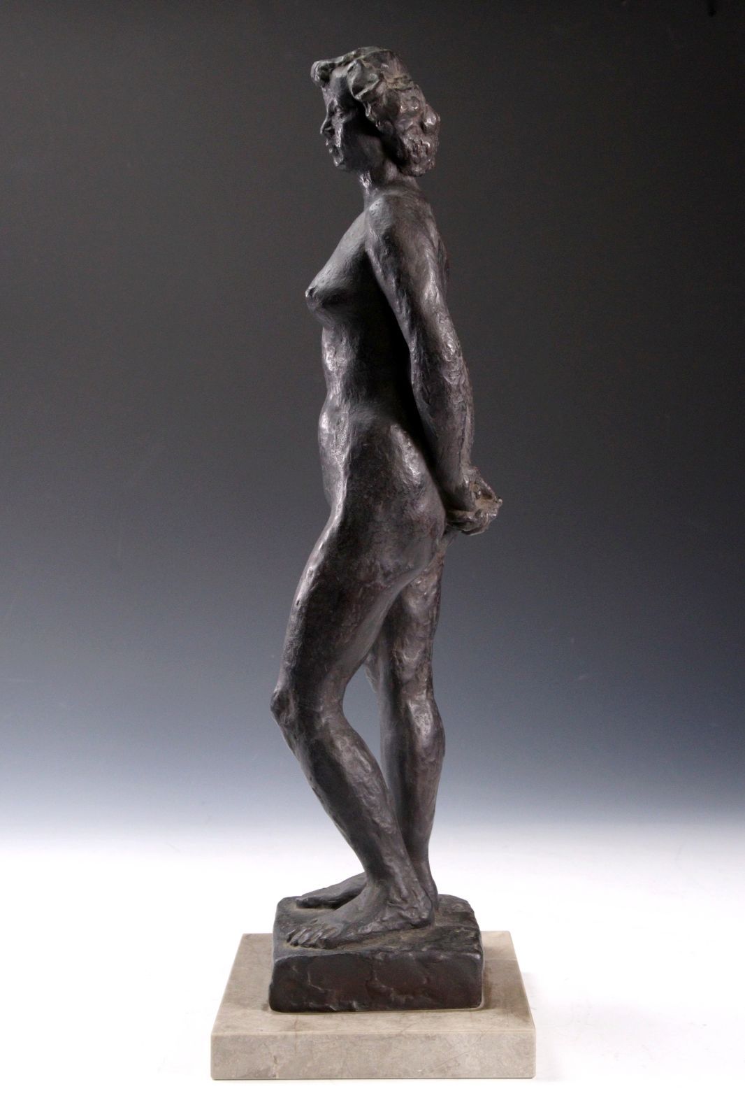 ブロンズ彫刻 約100cm 約21kg 高岡銅器 葡萄をかざした少女 美術品