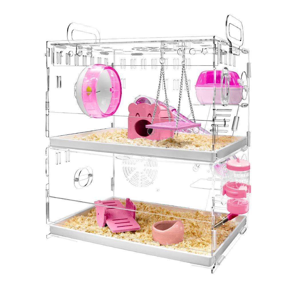 BUCATSTATE ハムスターケージ 650 【木脚マット付き】 全面クリア 全