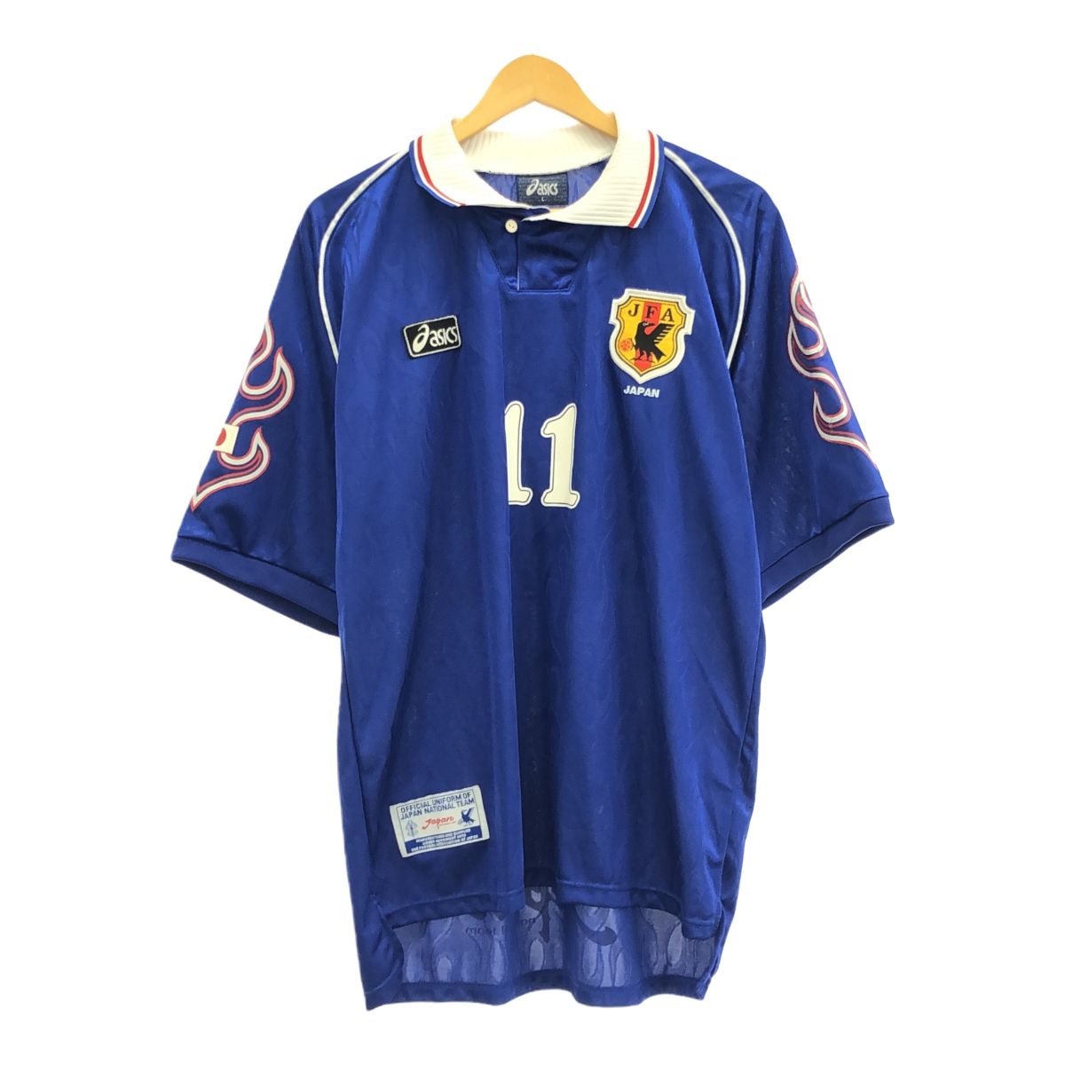 日本代表 炎 サッカーユニフォーム asics アシックス 98フランスW杯