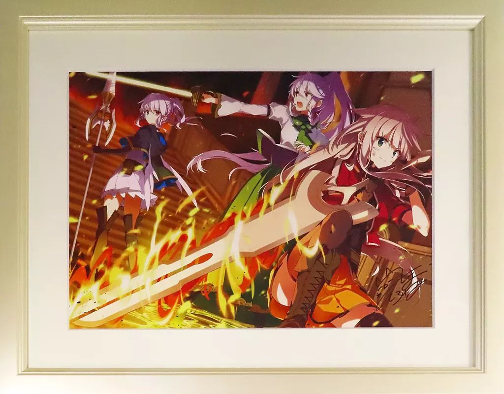 中古】原画イラストボード 三嶋くろね 【白き戦乙女達】 直筆サイン