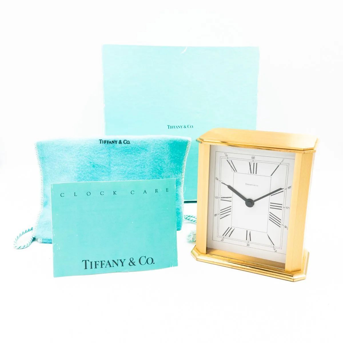 良品 TIFFANY＆CO. ティファニー 置時計 ゴールドカラー クロック