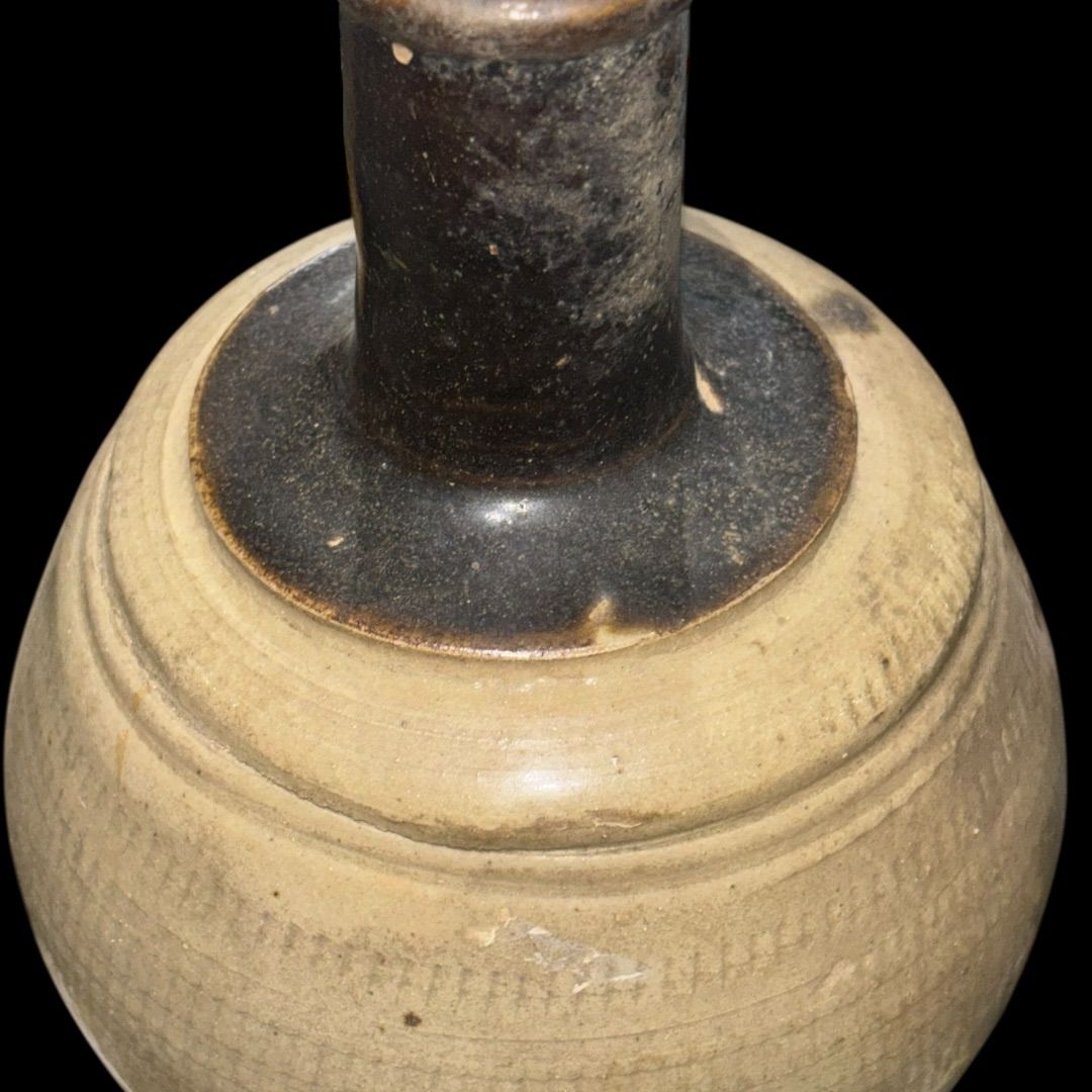 相馬 壺 徳利 花器 一輪挿し 民藝 飾り壺 時代物 窯傷 美品 相馬 壺