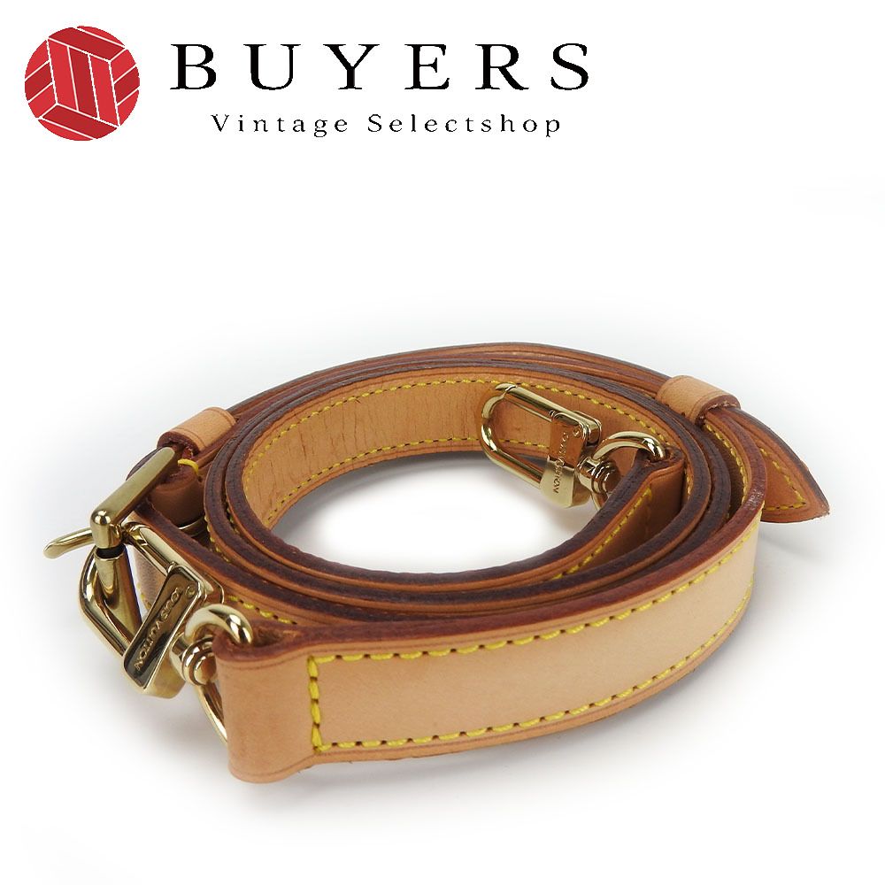 中古】 ルイ・ヴィトン ショルダーストラップ ヌメ革 ベージュ