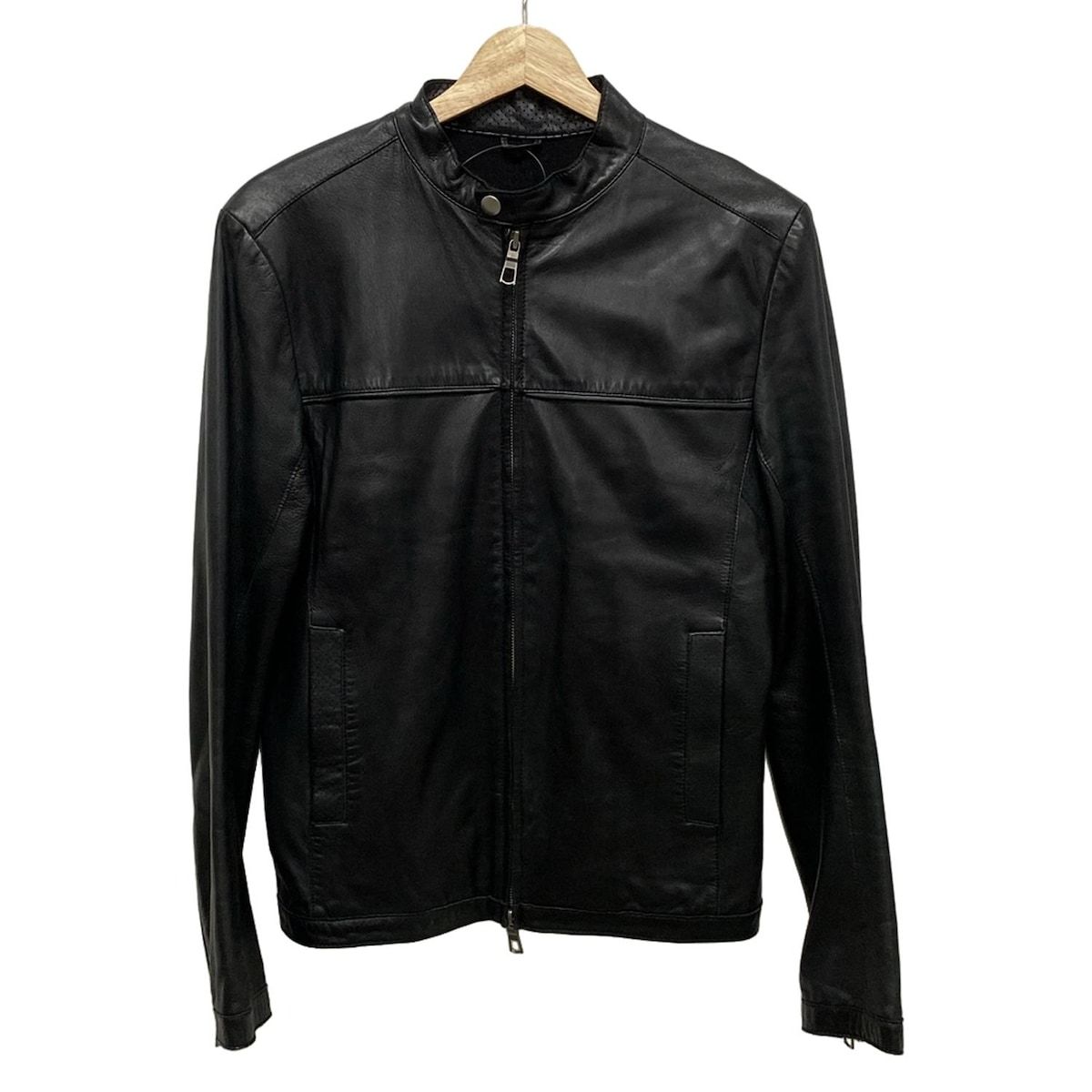 SHIPS 黒 ラムレザー シングルライダースジャケット Mサイズ SHIPS