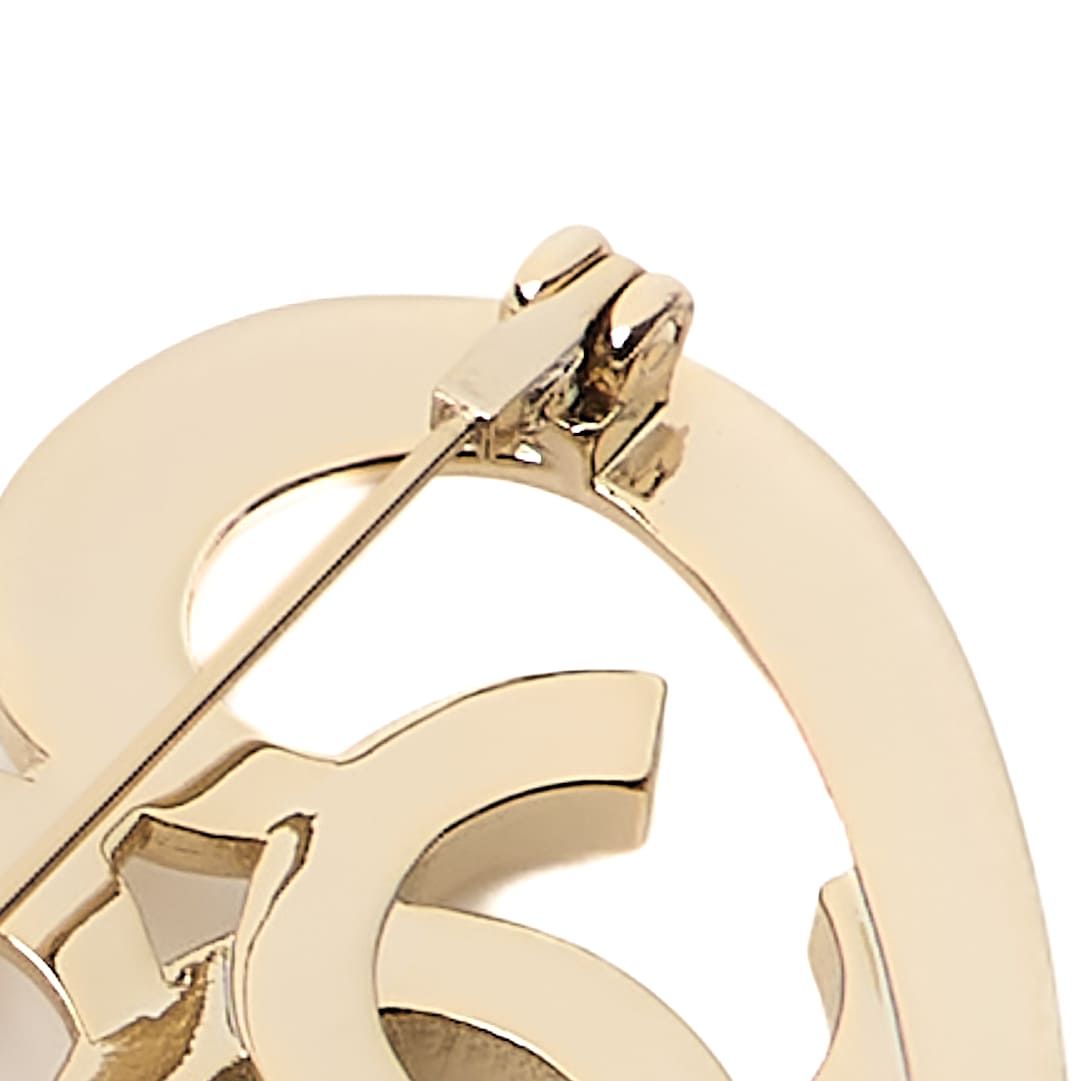 CHANEL ダブルCロゴ ラインストーン ブローチ ゴールド CHANEL ダブルC