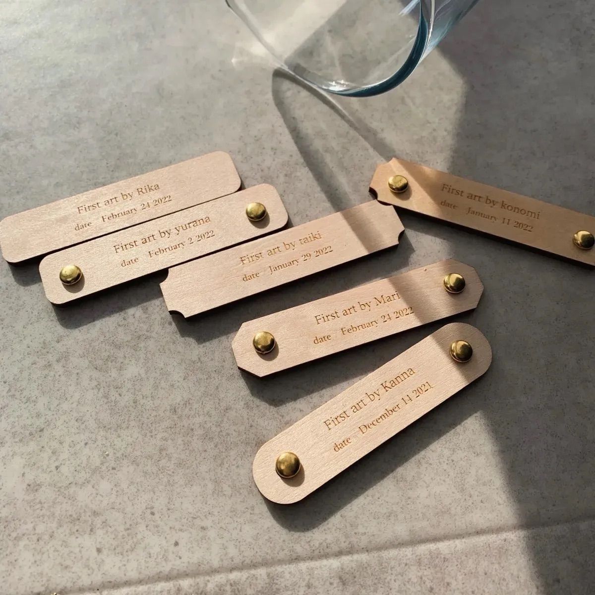 60枚木製First Art ネームプレート オーダーメイドプレートネームタグ