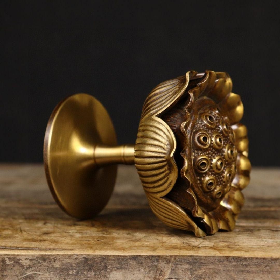 江戸～明治時代 蝋型鋳銅 鹿寿老人 香炉 置物 dby11819-7 | こが