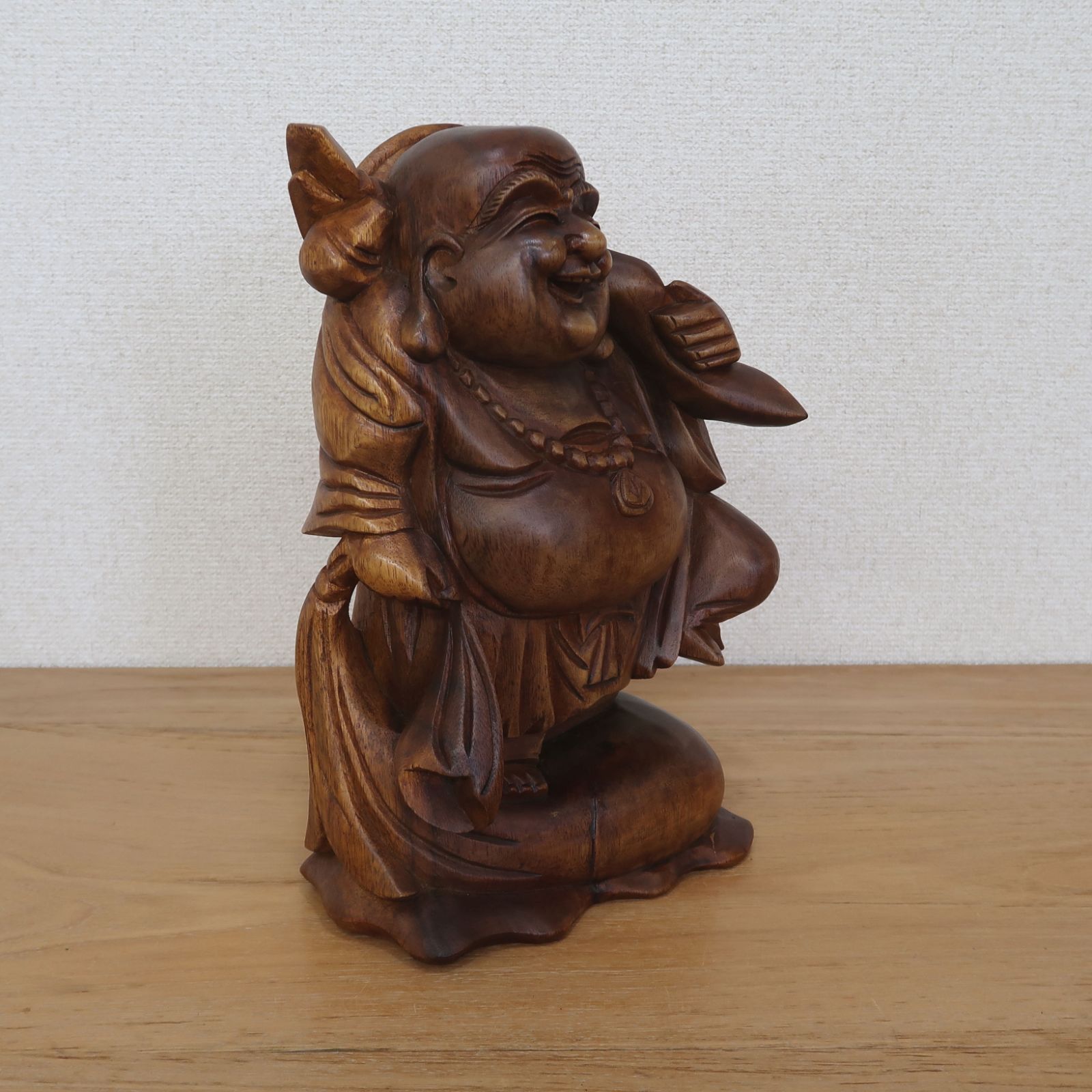 天然木 一刀彫 七福神 布袋様 天然木 一刀彫 七福神 布袋様 天然木